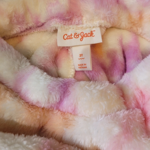 NWT Cat & Jack Pink Orange White Sherpa Fuzzy Pants - Picture 3 of 6